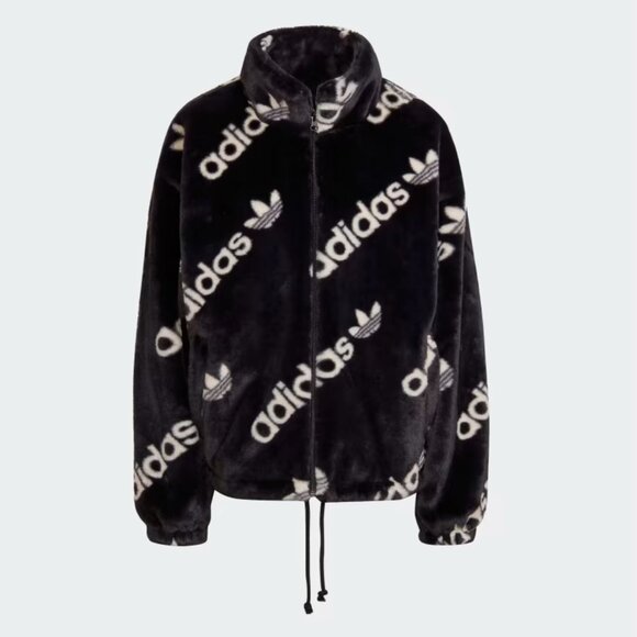 Adidas Faux Fur Jacket, Medium, Like New - Picture 1 of 8